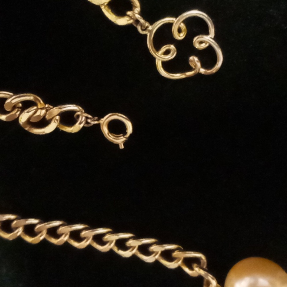 Vintage Chunky Beaded Flattened Curb Chain Collar… - image 7